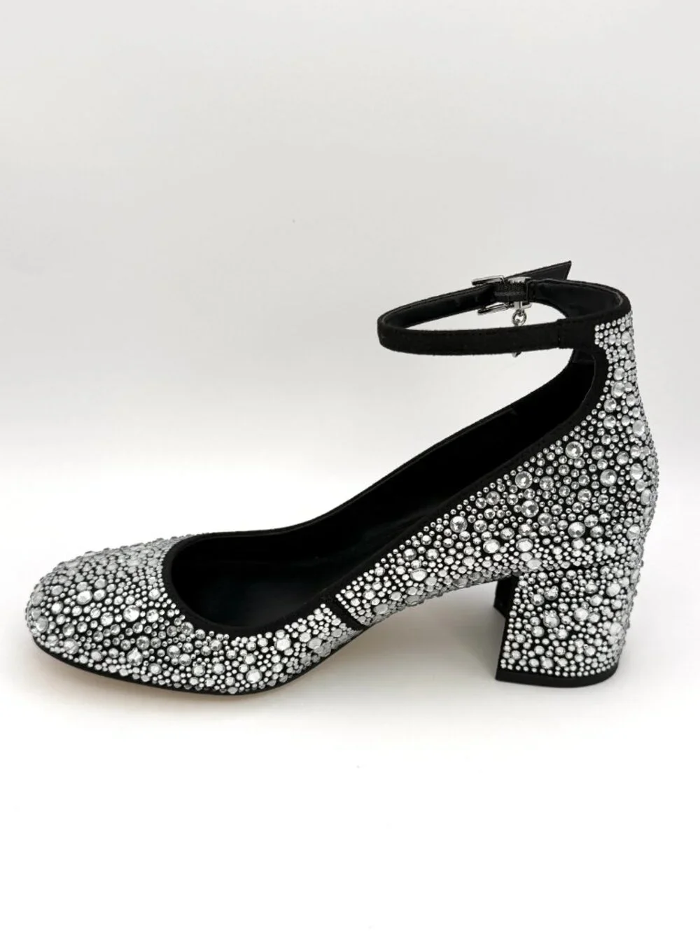 Michael Kors Perla Women's Black Crystal Embellished Ankle Strap Pumps US 6.5 M